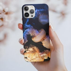 Jellyfish Phone Case | Glowing Ocean Underwater Design | Dreamy Marine Aesthetic | Calm Ethereal Sea Life Protective Cover Gift