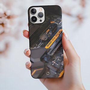Capa de celular com placa de circuito futurista | Design moderno de tecnologia cibernética, padrão estético digital, presente moderno para amantes da tecnologia