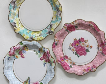 Sale 12 FLORAL TEA PARTY Mini Paper Plates Parisian Vintage | Etsy Sale 12 FLORAL TEA PARTY Mini Paper Plates Parisian Vintage | Etsy