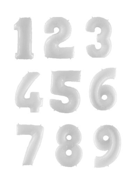 Sale WHITE NUMBER BALLOON Jumbo 40" Numeric Large Giant Balloon 1 2 3 4 5 6 7 8 9 Birthday White Number Balloons Birthday Anniversary Il_570xn
