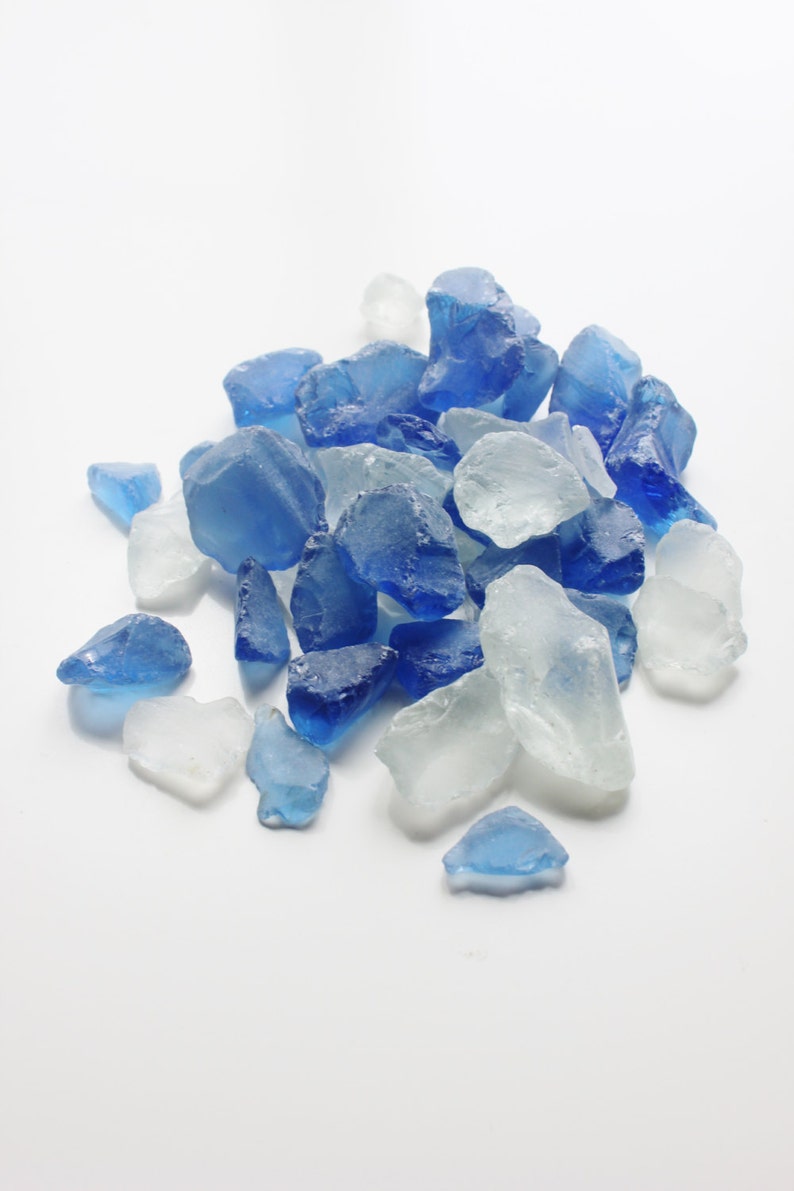 14 oz SEA GLASS Beach Glass Artificial Cobalt Blue Clear Frosted Rocks For Crafting Floral Vase Fillers Nautical Ocean Decor Centerpiece il 794xN 5w4a