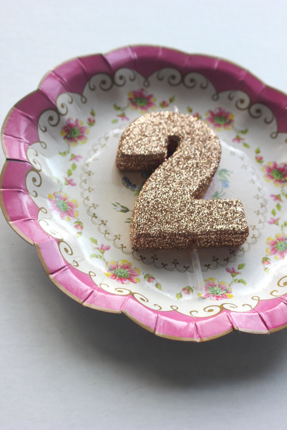 New GLITTER ROSE GOLD Candle Number Birthday Cake Candles Etsy