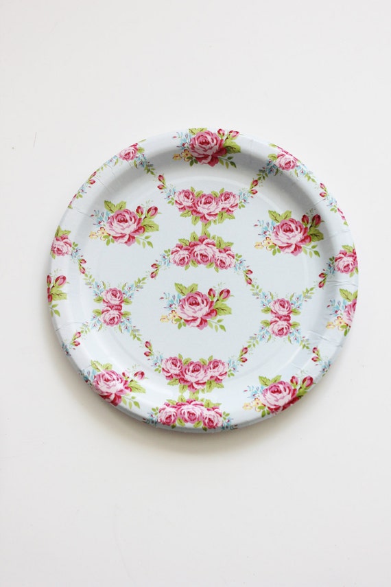 30 FLORAL TEA PARTY Paper Plates Parisian Vintage Style Shabby | Etsy 30 FLORAL TEA PARTY Paper Plates Parisian Vintage Style Shabby | Etsy