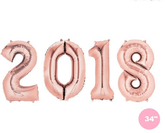 Sale 2019 NEW YEARS BALLOONS 13.5" Rose Gold Number Balloon Small Numbers New Year Eve Nye Party Decor Sign Decoration Class of 2019 Il_570xn