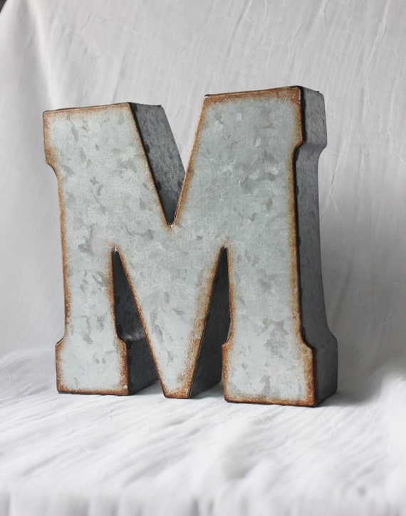 Sale Large Metal Letter Zinc Steel Initial Home Room Decor Diy Etsy