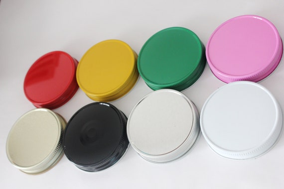 36 MASON JAR Lids Choose Pink Red Black Yellow Green Silver Gold White Lid Favors Party Vintage Rustic Wedding Bridal Baby Shower Birthday Il_570xn