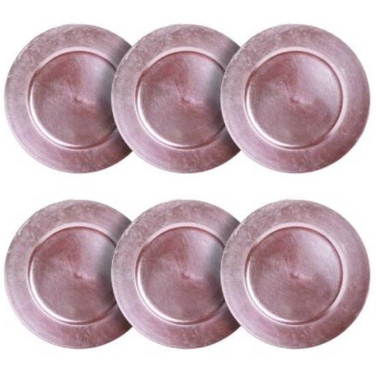 Set of 6 PINK CHARGER Plates Chargers Tableware Plate Place Etsy