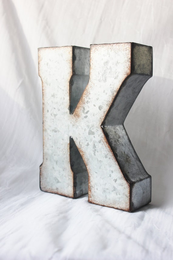 Sale LARGE METAL LETTER Zinc  Steel Initial Home Room  Decor  