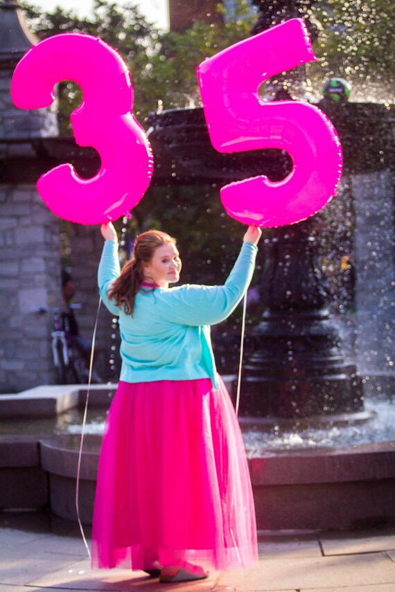 Sale NEON PINK NUMBER Balloon Jumbo 40" Large Giant Balloon 1 2 3 4 5 6 7 8 9 0 Bright Hot Pink Fluorescent 35th 16th 21st 30th Birthday Il_570xn