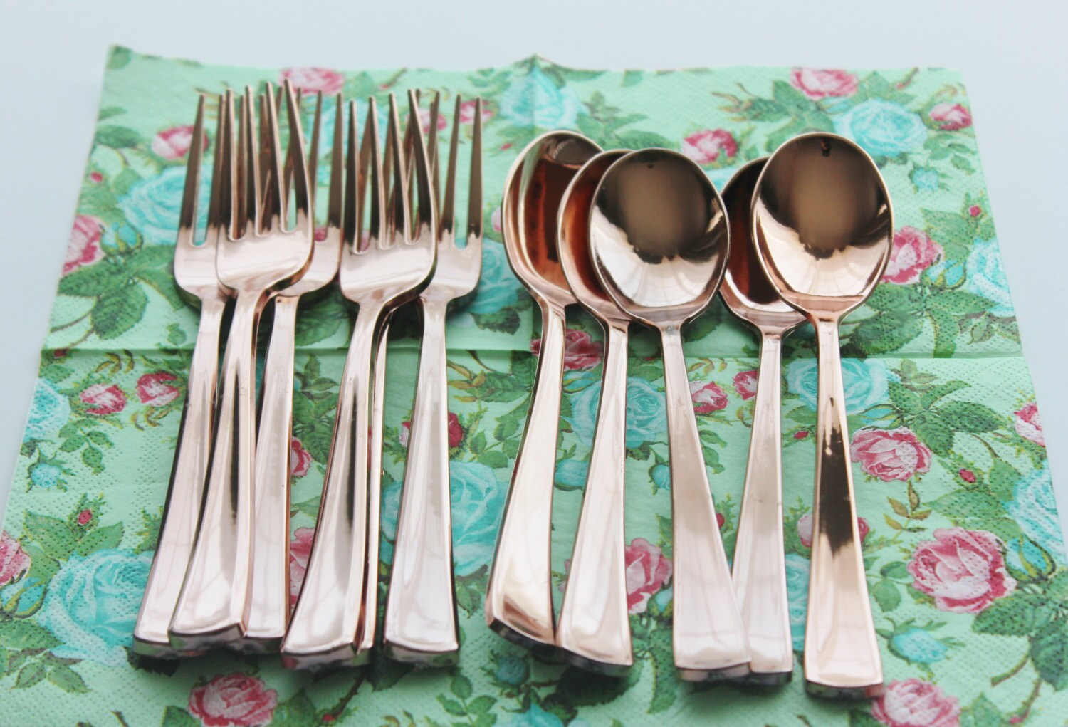 24 ASSORTED FAUX COPPER Cutlery Plastic Forks Spoons Knives Etsy