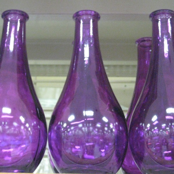 Colorful Glass Bottle Vases Purple Pink Cobalt Blue Green Moroccan Indian Apothecary Perfume Oil Diffuser