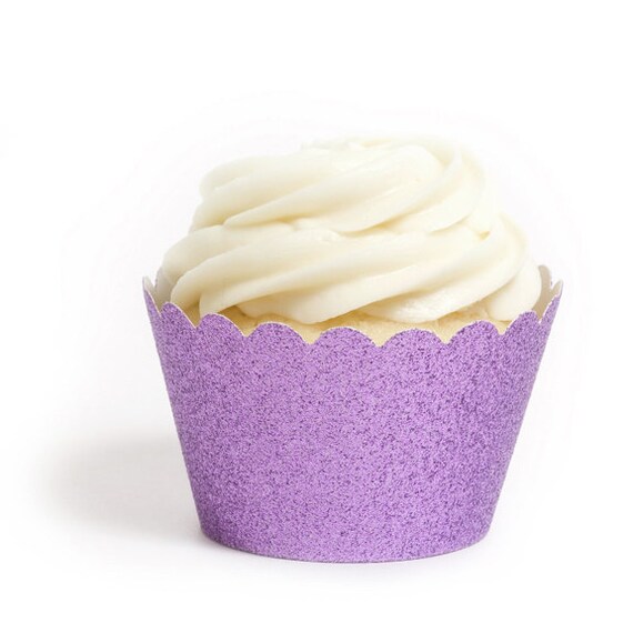 24 LAVENDER LIGHT PURPLE Cupcake Wrappers Wraps Reusable Glittery Glam Vintage Style Wedding Lilac Bridal Baby Shower Frozen Cupcakes Liners Il_570xn