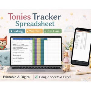 Toniebox Tracker Spreadsheet | UK Tonies Collection, Wishlist, Ratings (Digital Download)