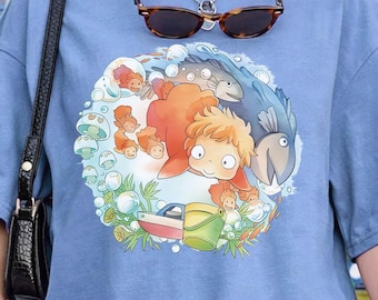 Ponyo Shirt, Sweatshirt, Hoodie, Goldfish Ponyo Studio Ghibli Characters, Gift for Anime Lovers, Kids Youth Toddler Y2K