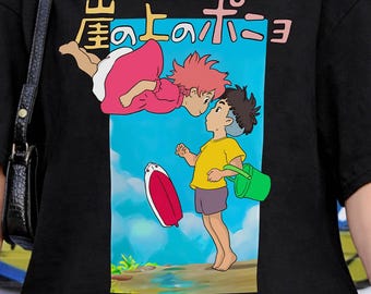 Ponyo and Sosuke Shirt, Sweatshirt, Hoodie, Studio Ghibli Characters, Gift for Anime Lovers, Kids Youth Toddler, Japanese Y2K Clothes