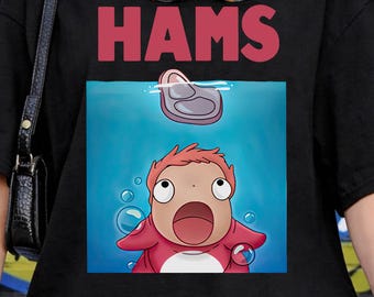 Ponyo HAMS Shirt, Sweatshirt, Hoodie, Studio Ghibli Characters, Youth Toddler Kids Tee, Japanese Y2K Outfit, Gift for Anime Lovers