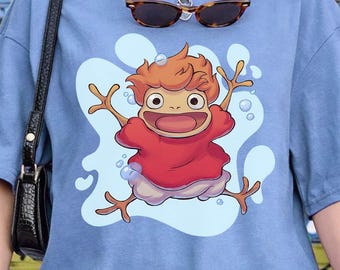 Ponyo Shirt, Sweatshirt, Hoodie, Studio Ghibli Characters, Gift for Anime Lovers, Kids Youth Toddler, Japanese Y2K Tee