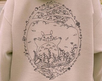 Vintage My Neighbor Totoro Shirt, Sweatshirt, Hoodie, Studio Ghibli Characters, Gift for Anime Lovers, Kids Youth Toddler, Y2K Japanese Tee