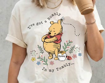 I've got a Rumbly In My Tumbly Shirt, Winnie The Pooh, Retro Mommy To Bee, Pooh Mommy Tee, Pregnancy Reveal Tee, New Mom, Disney Pregnant
