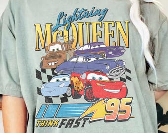 Retro Lightning McQueen Piston Cup Comfort Colors® Shirt, Disney Cars Shirt, Disney Shirts, Disney Pixar Shirt, Cars Shirt, Cars Land Shirt