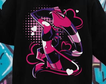 Blitzo Valentine Shirt, Sweatshirt, Hoodie, Hazbin Hotel, Helluva Boss, Cartoon Unisex Tee, Gift For Hellaverse Fans
