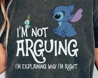 Stitch I'm Not Arguing-shirt, grappig Disney-kindercadeau, Lilo and Stitch, Disney World-shirts voor kinderen, Disney-gezinsvakantie, cadeau voor vriend