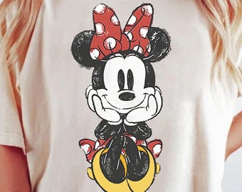 Minnie Skizze Shirt, Vintage Minnie Shirt, klassisches Minnie Maus Shirt, Disney Frauen Shirt, Disney Trip Shirt, Magic Kingdom T-Shirt