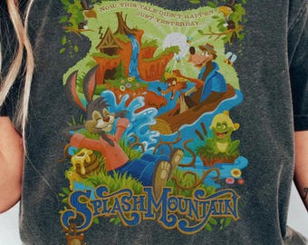 Vintage Disney Splash Mountain Comfort Colors Shirt, Disney Mountain Shirt, Brer Rabbit, Brer Bear, Brer Fox, Water Ride Disneyworld Shirts