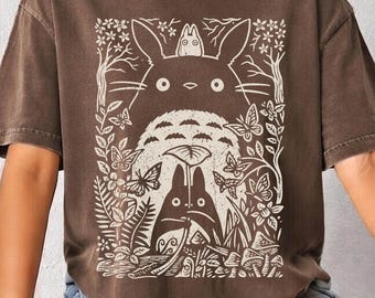 Vintage My Neighbor Totoro Shirt, Sweatshirt, Hoodie, Studio Ghibli Characters Youth Toddler Tee, Gift for Anime Lovers, Y2K Japanese Tshirt