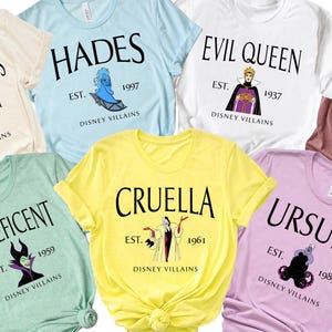 Custom Disney Villains Shirt, Villains Characters Shirt, Maleficent Ursula Evil Queen Hades, Disney Matching Family Shirt, Disneyland Shirt image 1