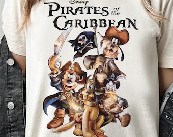 Camiseta de Piratas del Caribe de Disneyland, camiseta de Mickey y sus amigos, camiseta retro de Mickey, camiseta de Disneyland, viaje a Disney World