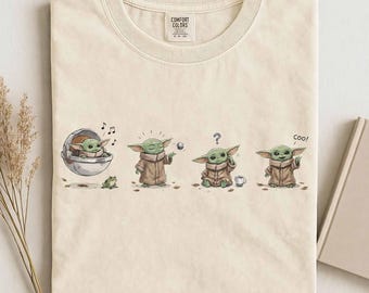 Grogu Shirt, Cute Baby Yoda Comfort Colors Tee, Retro Mandalorian Shirt, Disney Star Wars T-shirt, Disneyland Shirt, Disneyworld Trip Shirt