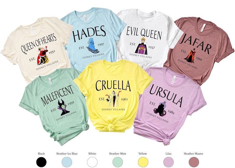 Custom Disney Villains Shirt, Villains Characters Shirt, Maleficent Ursula Evil Queen Hades, Disney Matching Family Shirt, Disneyland Shirt image 1