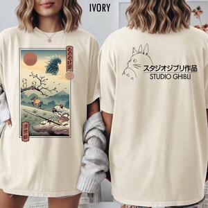 Vintage Princess Mononoke 2 Sided Shirt, Studio Ghibli Characters, Ashitaka, Kodama, Gift for Anime Lovers, Japan Streetwear, Miyazaki Hayao