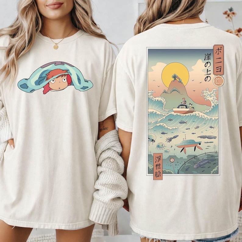 Vintage Ponyo-skjorta, tröja, hoodie, Studio Ghibli-tröja, Ponyo-skjorta, Sosuke-skjorta, Studio Ghibli-presentskjorta, Y2K-skjorta bild 2