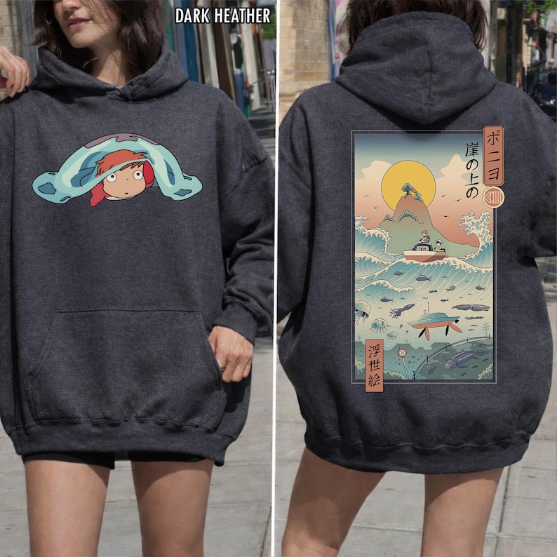 Vintage Ponyo-skjorta, tröja, hoodie, Studio Ghibli-tröja, Ponyo-skjorta, Sosuke-skjorta, Studio Ghibli-presentskjorta, Y2K-skjorta bild 7
