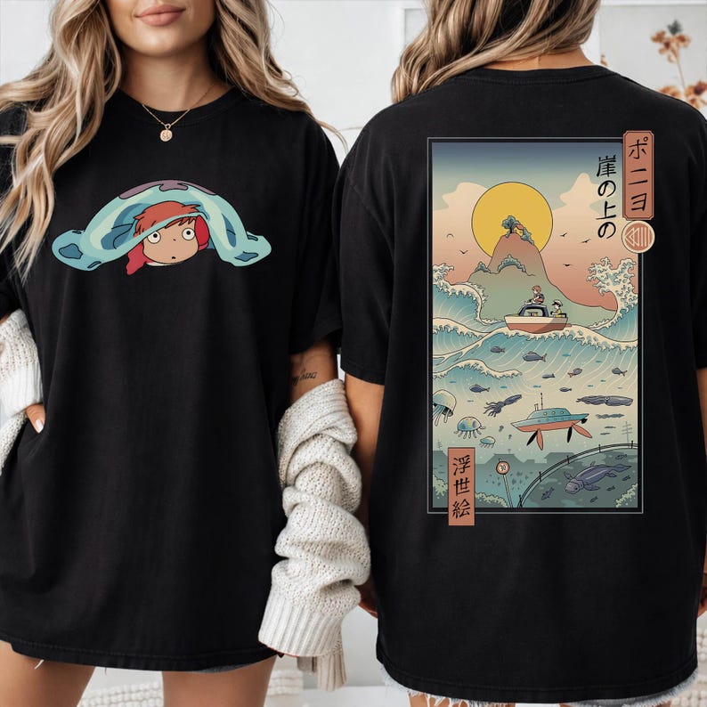 Vintage Ponyo-skjorta, tröja, hoodie, Studio Ghibli-tröja, Ponyo-skjorta, Sosuke-skjorta, Studio Ghibli-presentskjorta, Y2K-skjorta bild 5