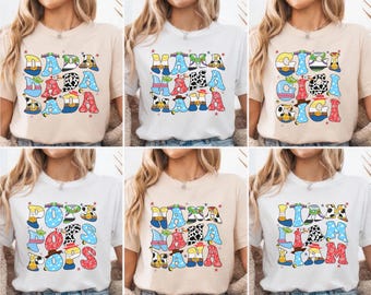 Camiseta de Toy Story de Disney para mamá y papá, Camiseta de Toy Story para mamá y papá, Camiseta de regalo para padres, Camiseta familiar de Toy Story, Camiseta para viaje familiar a Disney