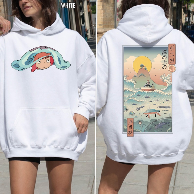 Vintage Ponyo-skjorta, tröja, hoodie, Studio Ghibli-tröja, Ponyo-skjorta, Sosuke-skjorta, Studio Ghibli-presentskjorta, Y2K-skjorta bild 9