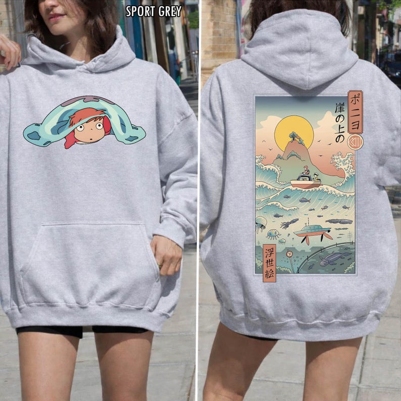 Vintage Ponyo-skjorta, tröja, hoodie, Studio Ghibli-tröja, Ponyo-skjorta, Sosuke-skjorta, Studio Ghibli-presentskjorta, Y2K-skjorta bild 8
