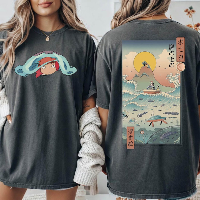 Vintage Ponyo-skjorta, tröja, hoodie, Studio Ghibli-tröja, Ponyo-skjorta, Sosuke-skjorta, Studio Ghibli-presentskjorta, Y2K-skjorta bild 3