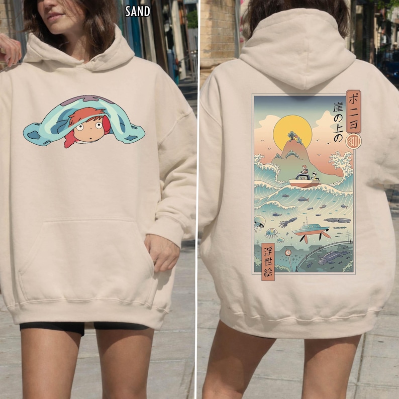 Vintage Ponyo-skjorta, tröja, hoodie, Studio Ghibli-tröja, Ponyo-skjorta, Sosuke-skjorta, Studio Ghibli-presentskjorta, Y2K-skjorta bild 6