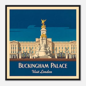 Versatile Style Room Poster, Classic British Decor Featuring Buckingham Palace, London Wall Art Gift, Vintage Print for Home & Office Accent