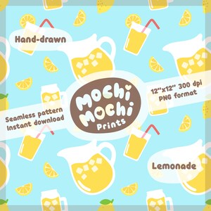 Wzór Lemonade: jasnoniebieski plik PNG (pobranie cyfrowe)