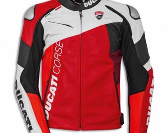 Chaqueta de moto para hombre en cuero original perforado Ducati Corse C6