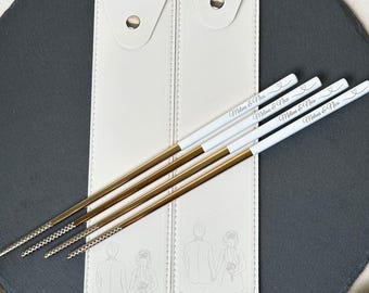 Edle Individuell personalisierte Essstäbchen für Sushi oder Nudeln mit Metall