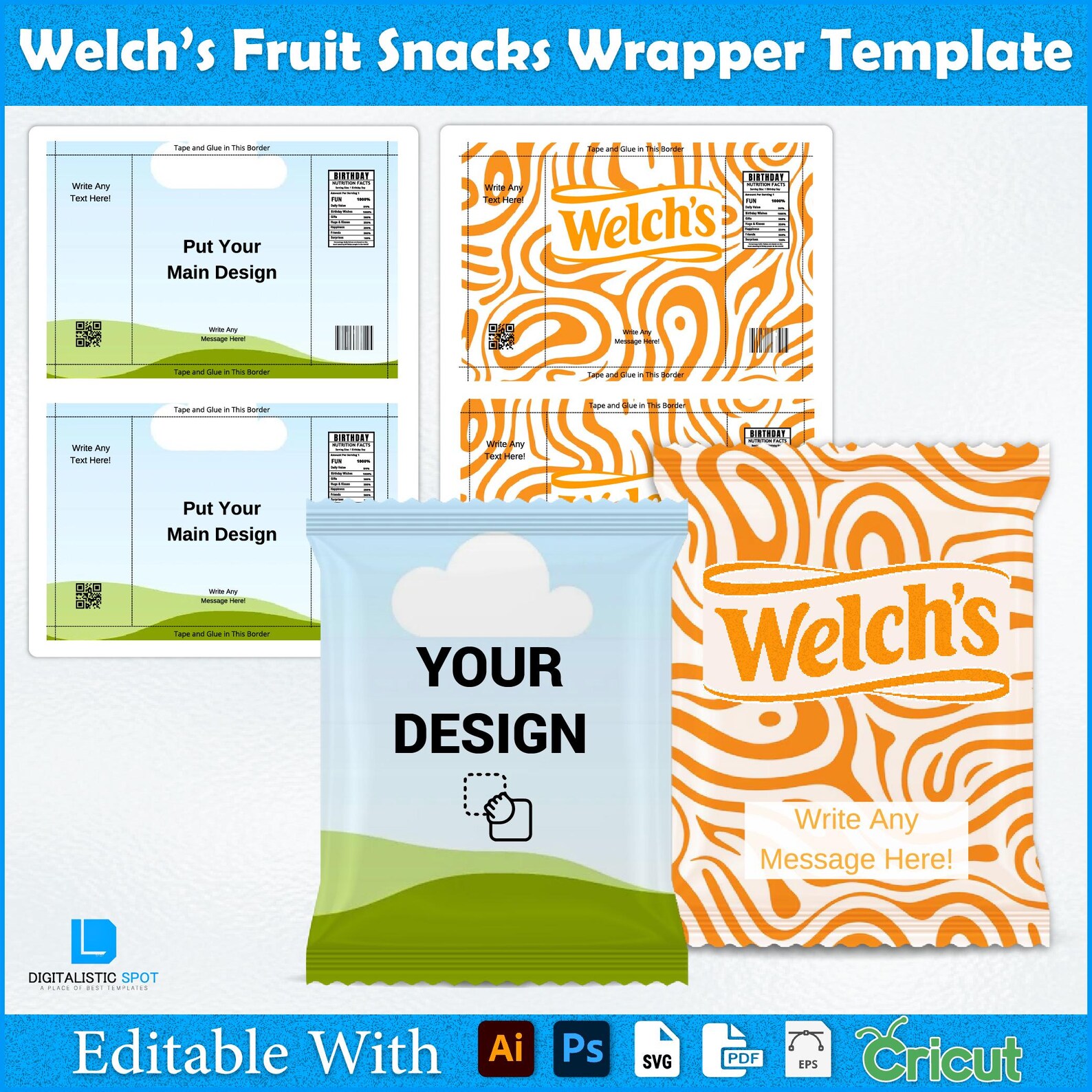 Welch's Fruit Snack Label Template, Welche's Wrapper, Welch's Wrapper ...
