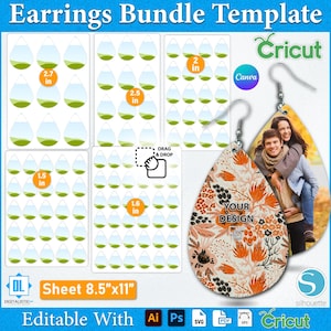 Earring Bundle Template, Earring Template SVG, Teardrop Earring Svg, Earring Sublimation, Earring Template, Earrings Mockup, Earrings Bundle