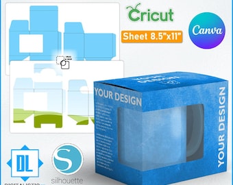 Mug Box Vorlage SVG: Becherhalter zum Ausdrucken, Party Geschenk (Digitaler Download)