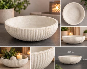 XL Concrete Bowl 25 cm | Handmade Decorative Bowl Made of Concrete | Large Bowl for Table & Home | Concrete Decor